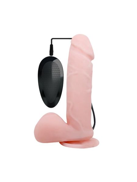 Wibrujący penis realistyczny przyssawka jądra 19cm