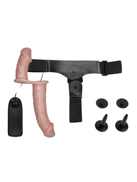 Uprząż strap-on 2 wibratory sex analny waginalny z pasami - 4