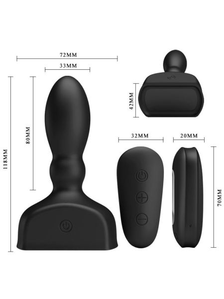 Korek analny duży sex plug pompowany wibrujący USB - 3