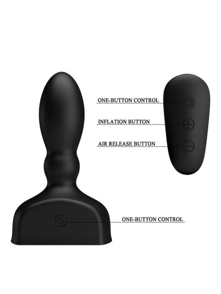 Korek analny duży sex plug pompowany wibrujący USB - 4