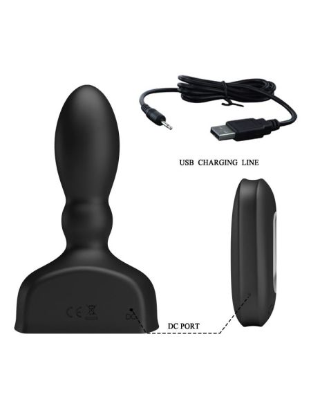 Korek analny duży sex plug pompowany wibrujący USB - 5
