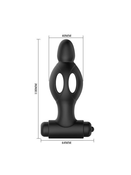 Silikonowy wibrujący korek analny sex plug 11cm - 4
