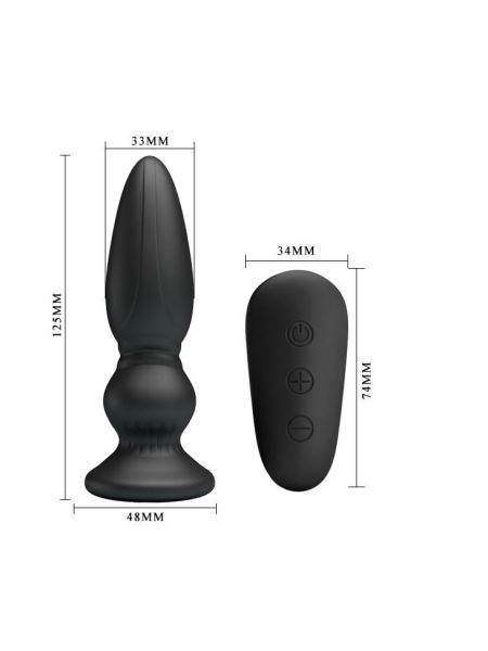 Korek analny masażer prostaty pilot wibracje 12cm - 4