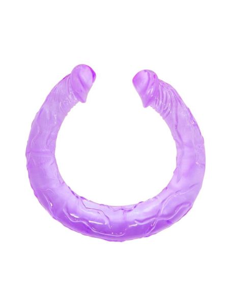 Penis dildo podwójne sex analny waginalny 45cm fioletowe