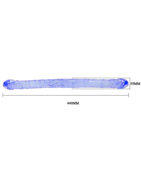 Penis dildo podwójne sex analny waginalny 45cm niebieskie - 3