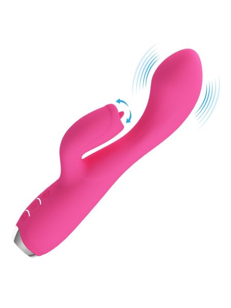 Wibrator króliczek ruchoma główka punkt G 19cm USB różowy - 7