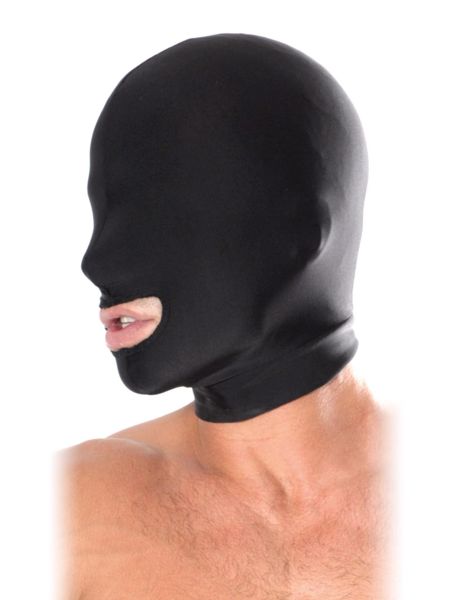 Maska BDSM na twarz głowę otwór na usta spandex - 6