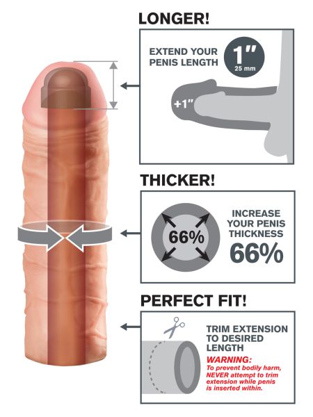 Stymulator-FX MEGA 1"""" EXTENSION FLESH - 5