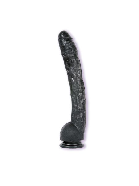 Czarny żylasty długi penis dildo z mocną przyssawką 43 cm - 4