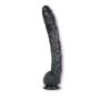 Czarny żylasty długi penis dildo z mocną przyssawką 43 cm - 5