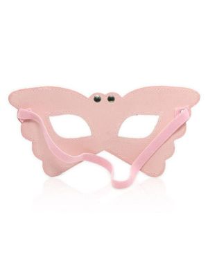 Maska skórzana na oczy twarz karnawałwa BDSM różowa - image 2