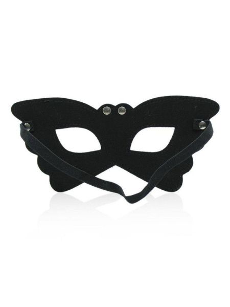 Maska skórzana na oczy twarz karnawałwa BDSM czarna - 2