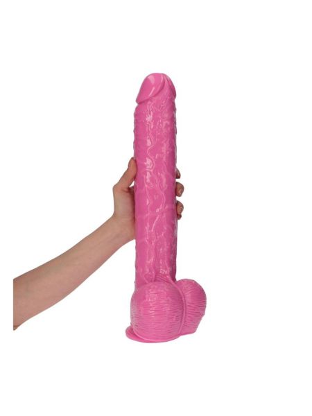 Penis wielki różowy ogromne dildo z jądrami 30 cm - 7