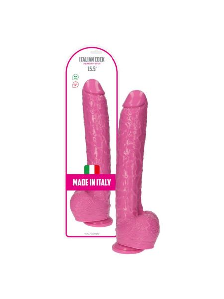 Penis wielki różowy ogromne dildo z jądrami 30 cm