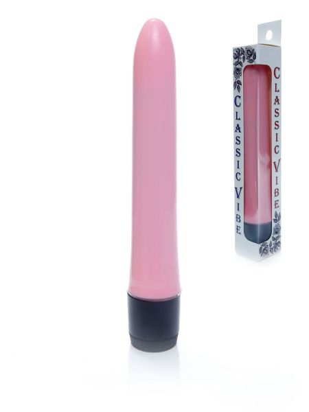 Klasyczny smukły gładki wibrator uniwersalny 18cm różowy