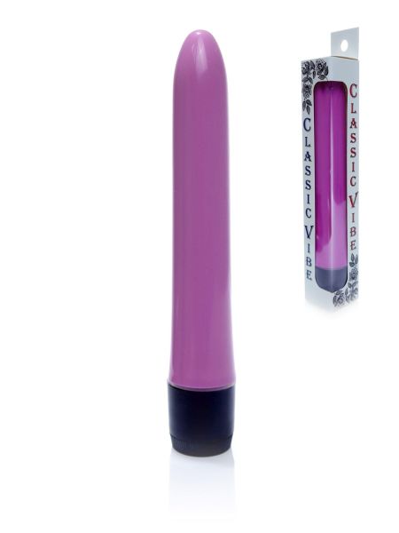 Klasyczny smukły gładki wibrator uniwersalny 18cm fioletowy