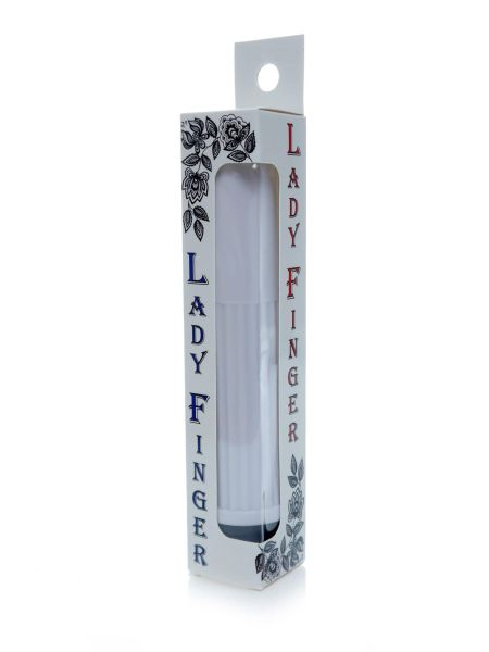 Klasyczny mini wibrator mały masażer podręczny 13cm biały - 5