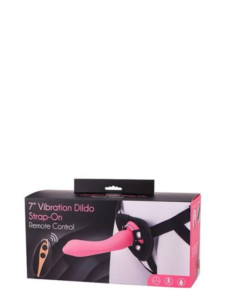 7INCH VIBRATION DILDO STRAP-ON PINK - 2