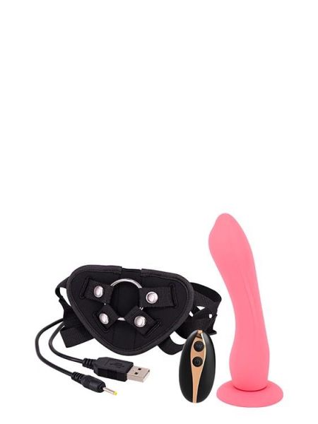 7INCH VIBRATION DILDO STRAP-ON PINK - 4