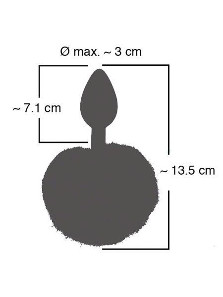Korek analny z króliczym ogonkiem silikon 13cm - 9