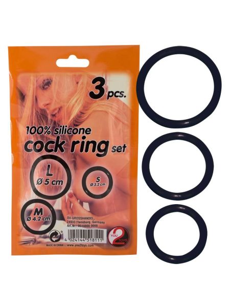 3 pierścienie erekcyjne na penisa i jądra silikonowe - 7