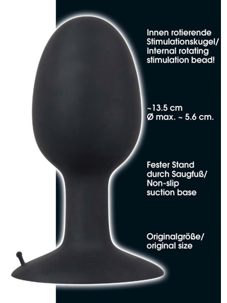 Korek analny sex plug z kulką w środku silikon XL - 10