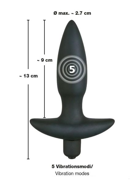 Korek analny wibrujący silikonwy 5 trybów 13cm sex - 8