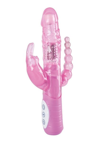 Wibrator 3 końcówki analny waginalny łechtaczka 22cm - 3