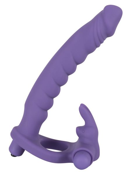Penis z wibracjami i pierścieniem do podwójnej penetracji - 2