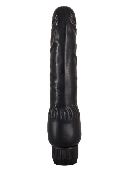 Wibrator realistyczny - czarny śliski penis 22 cm - 3