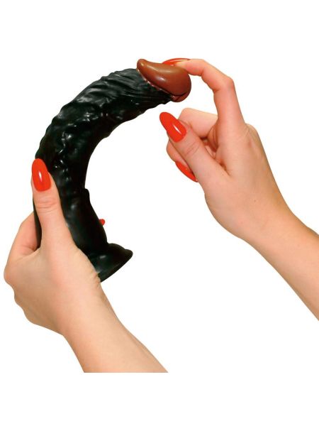 Czarne realistyczne dildo penis z przyssawką 23cm - 6