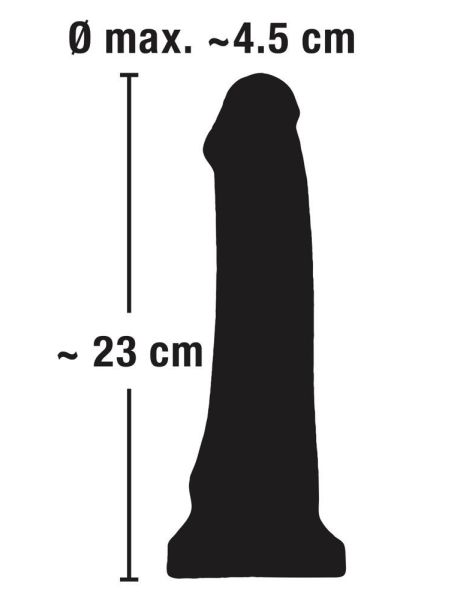 Czarne realistyczne dildo penis z przyssawką 23cm - 10