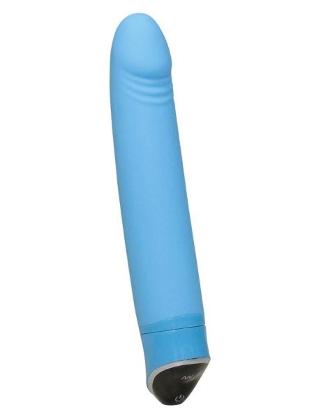 Silikonowy wibrator przyjemnie gładki niebieski 22 cm - 3