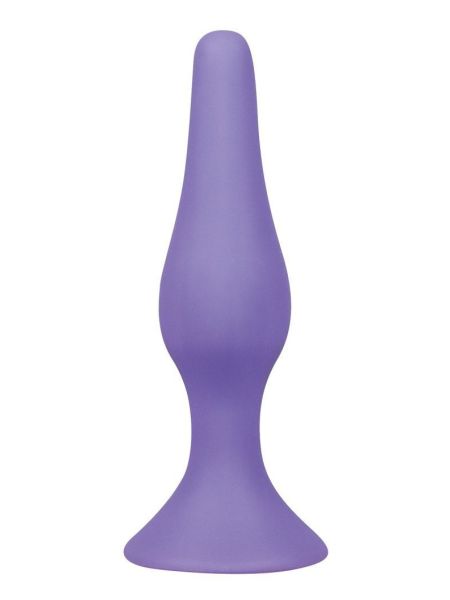 Smukły korek sex plug analny z przyssawką 13cm - 2