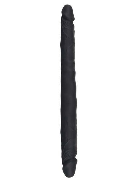 Dildo długie duże podwójne elastyczne czarne 40cm - 2