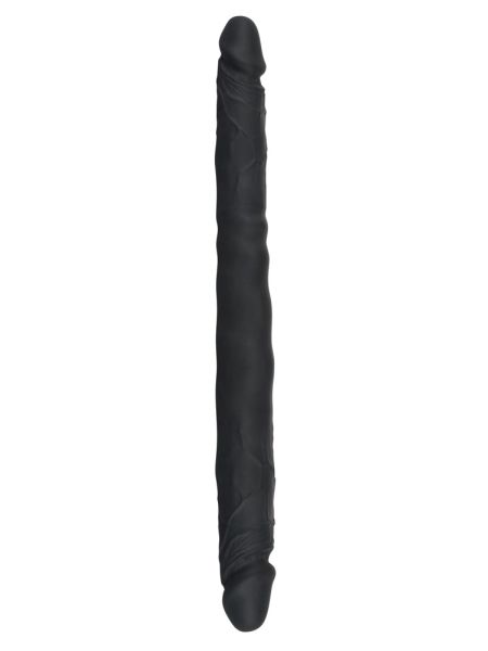 Dildo długie duże podwójne elastyczne czarne 40cm - 4