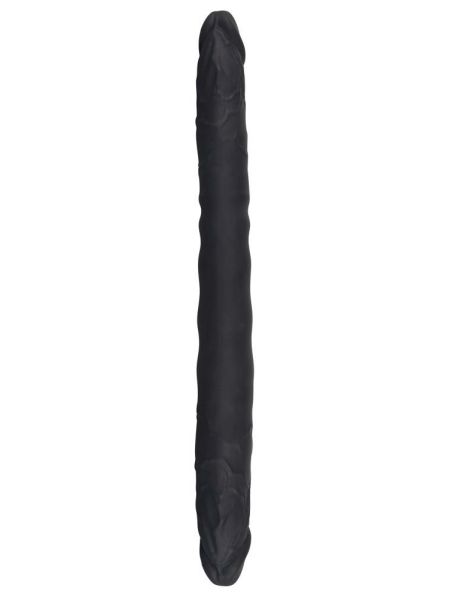 Dildo długie duże podwójne elastyczne czarne 40cm - 5