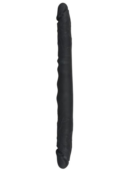 Dildo długie duże podwójne elastyczne czarne 40cm - 8