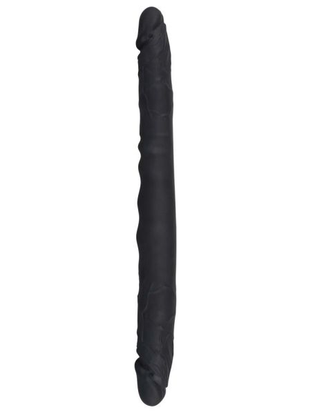 Dildo długie duże podwójne elastyczne czarne 40cm - 9