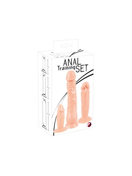3 realistyczne penisy dildo zestaw trening analny - 3