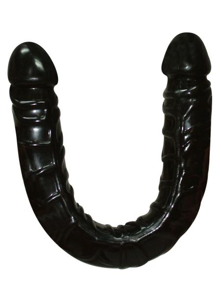 Podwójny elastyczny penis dildo lesbijskie czarne - 3