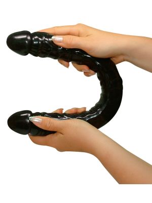 Podwójny elastyczny penis dildo lesbijskie czarne - image 2