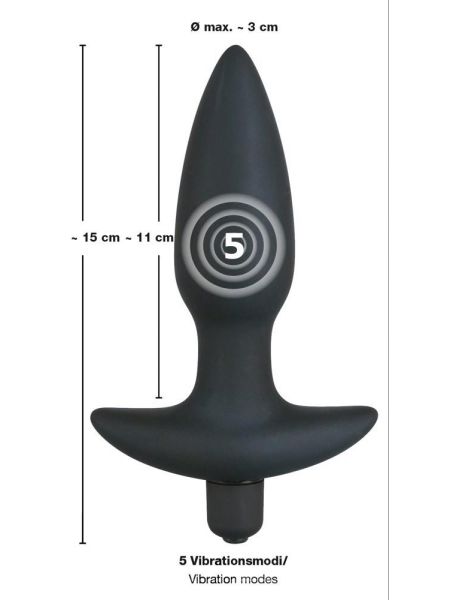 Korek analny wibrujący silikonwy 5 trybów 15cm sex - 9