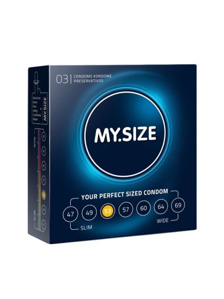 Prezerwatywy klasyczne na wymiar MYSIZE 53mm 3szt