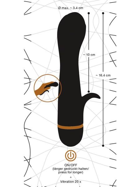 Wibrator z masażerem łechtaczki sex 16cm 20trybów - 17