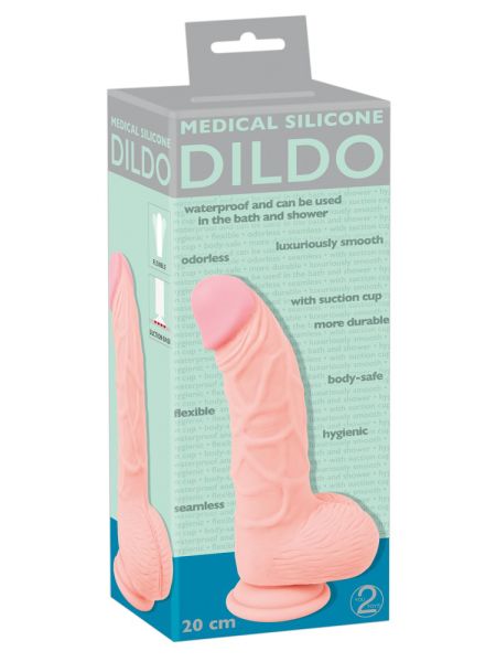 Realistyczny elastyczny penis dildo przyssawka 20cm - 2