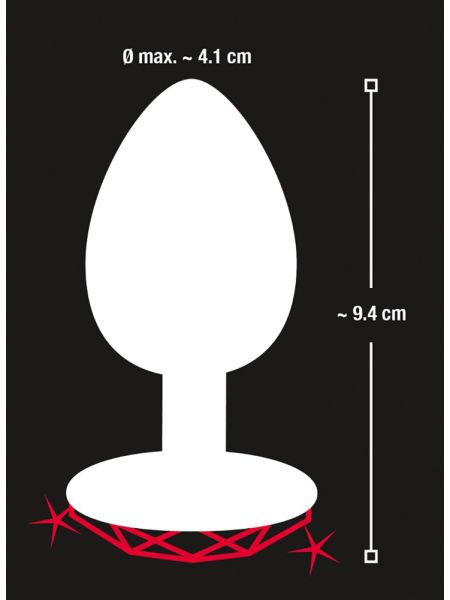 Korek analny metalowy plug kamień serce 9cm - 13