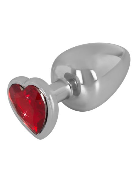 Korek analny metalowy plug kamień serce 9cm - 5
