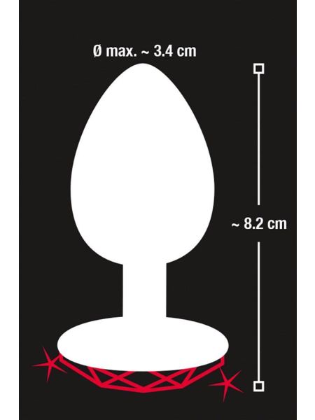 Ozdobny korek analny z sercem kryształek plug 8cm - 13