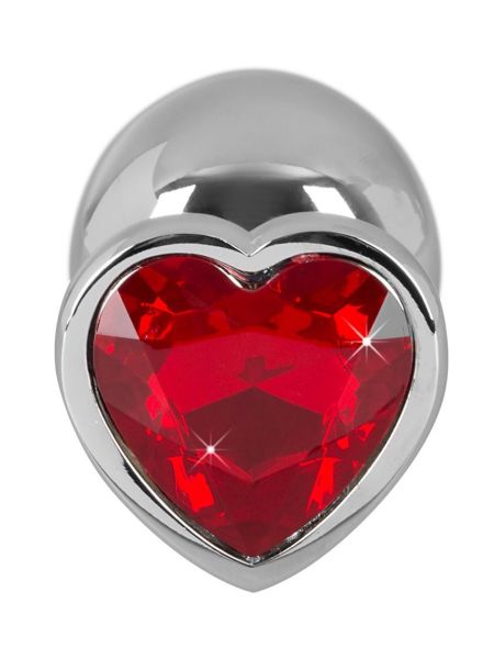 Ozdobny korek analny z sercem kryształek plug 8cm - 5